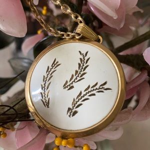 Vintage enamel locket necklace